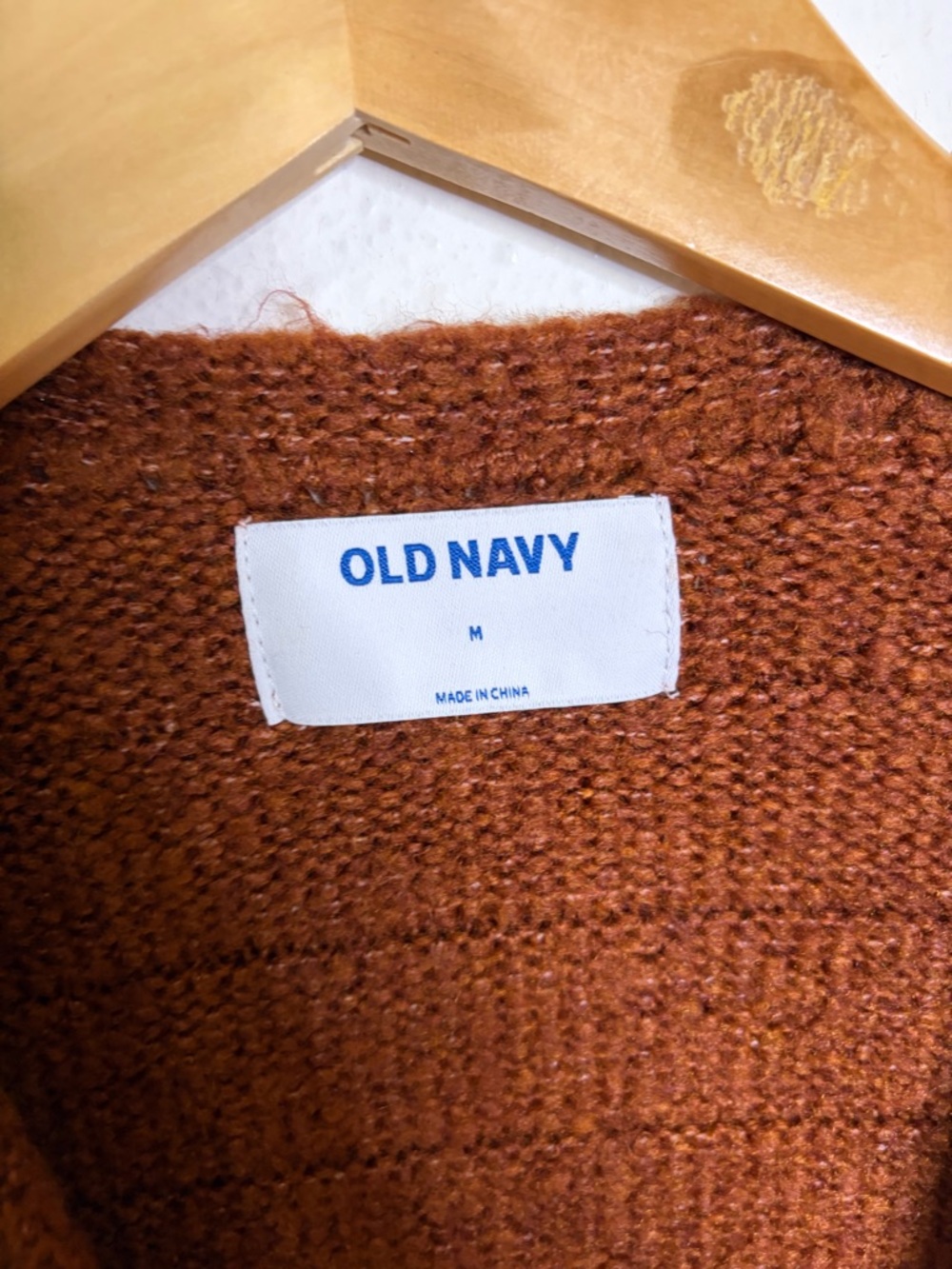 Old Navy Burnt Orange Open-Front Women's Cardigan sweater jacket duster M - Picture 3 of 7